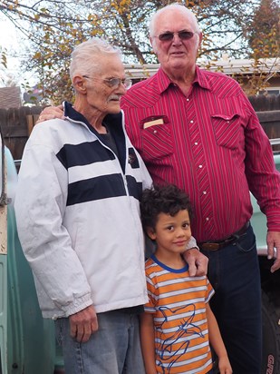 Joe, his grandson Julius, and brother Jerry