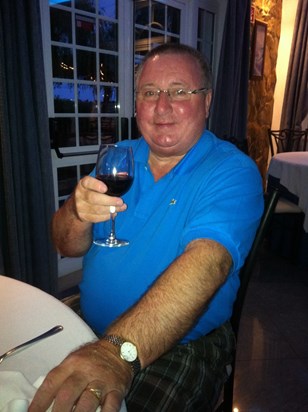 Bill with his red wine