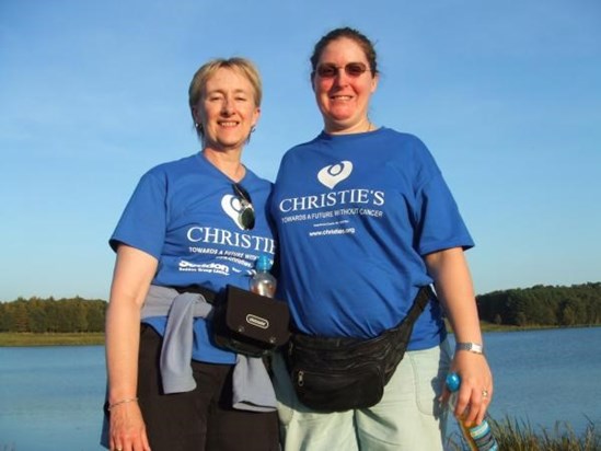 Mary and Jayne at the lake - Walk of Hope 2009