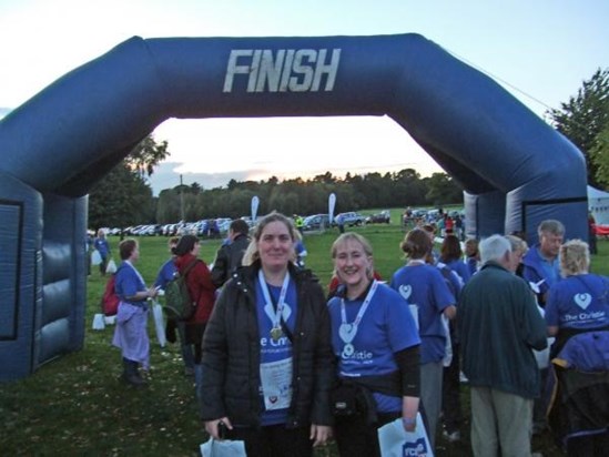 Mary and Jayne finish the 2010 Walk of Hope in memory of Ian