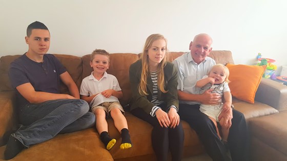 With his grandchildren