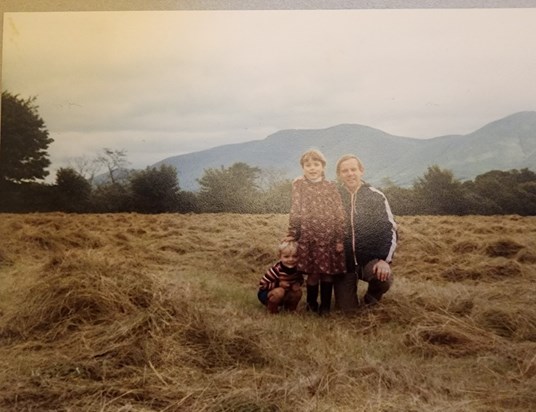 Dad, myself and David in a field on the farm in Ballylanders