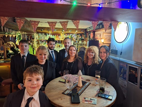 After the funeral, family  gathering at the Nags Head pub Sunningdale