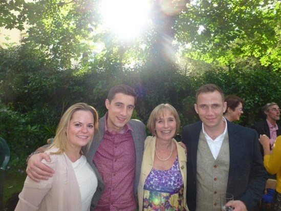 Ellen, Tom, Mum and David at Luke and Gina's wedding in September 2012