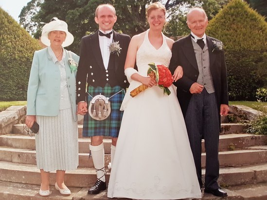 Dorine, Duncan and Kirsten (at their wedding), Raymond