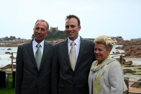 John and Chris with Martin on his wedding day