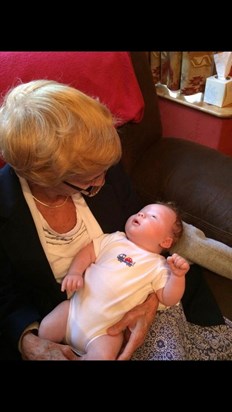 Gma with her great grandson Aubrey 