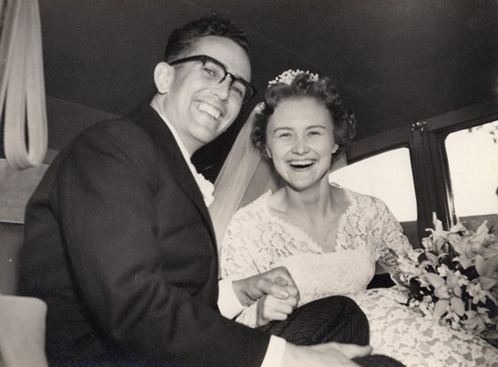 Mum and Dad, John & Priscilla, were happily married 59 years ago at Bidborough Church.