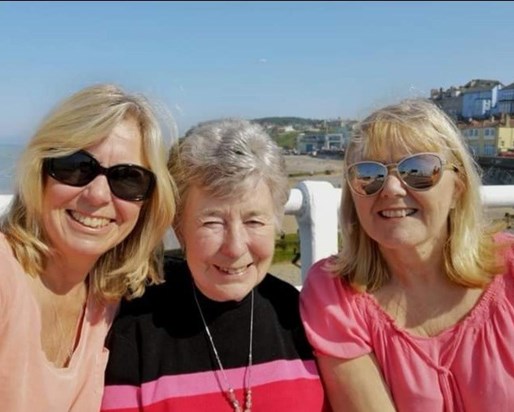 Mum (Olive) Ros and Jenny in Cromer, Summer 2019.