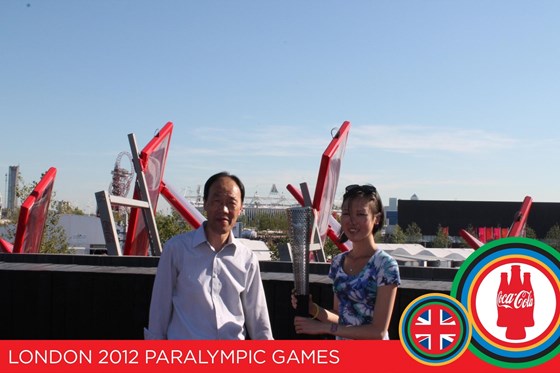 Dad with Bonny at the Olympic Park 2012