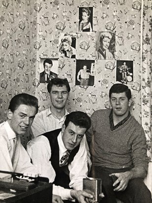 Late night crib school in John's bedroom c.1960 with Bardot, Novak, Day, Sellars, Secombe & Donnegan