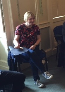 Debbie in a doctoral research seminar at the University of Roehampton in early 2016