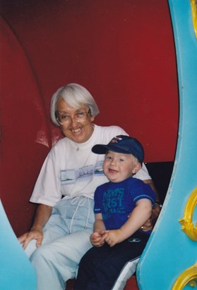 With first grandson Cameron 2006