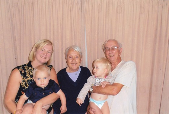 With daughter Su & grandchildren Alfie & Brooke 2014