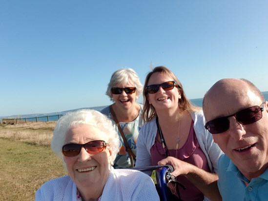 On the cliffs at Barton on Mum's birthday, September 2019