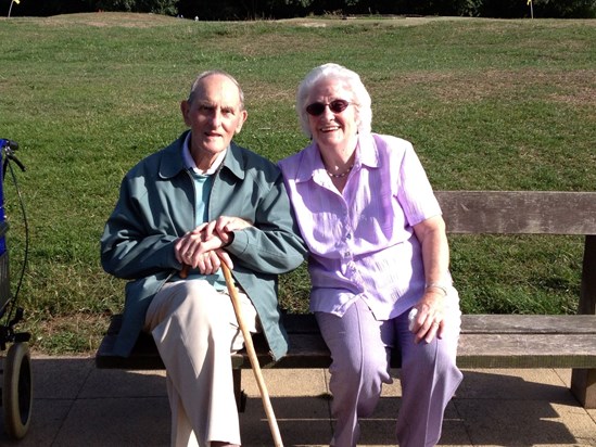 Mum and Dad enjoying the sun in August 2013