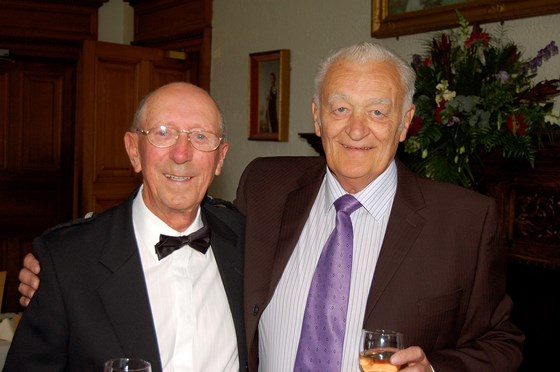 Ernie with Mike Baker at his 80th birthday celebration at Edinburgh Zoo