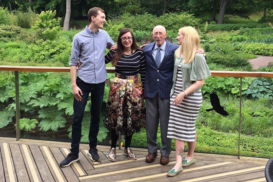 Ernie with grandchildren on his 90th birthday