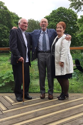 Ernie, Andrew and Evelyn on his 90th birthday