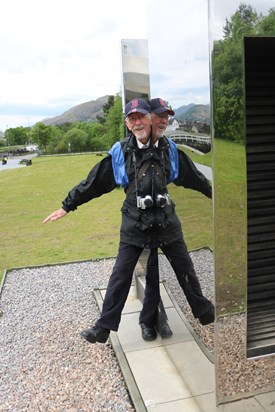 Ernie's 'Harry Worth' impression during his 90th Birthday Highland Tour