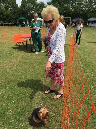 Mum and Moby at Chedburgh show