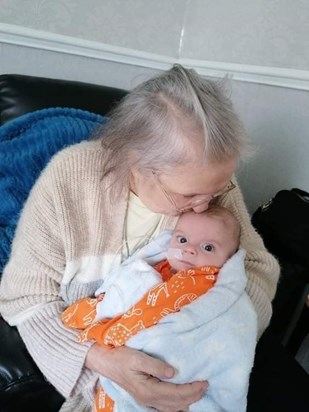 Vi with her youngest great grandson Lenny x