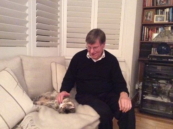 Peter with our beloved cat Emmy