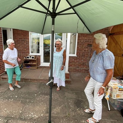 Sisters dancing at BBQ - August 2022