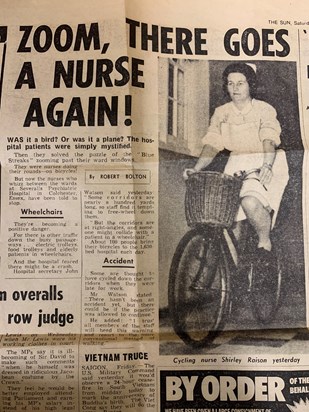 Shirley in the newspaper - The Sun, 8th May 1971