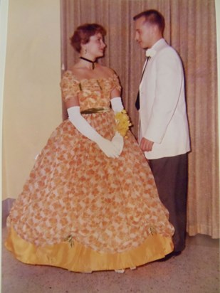 Junior Prom, May 1961. Cherie was the belle of the ball in this gown made by her mother Edie.