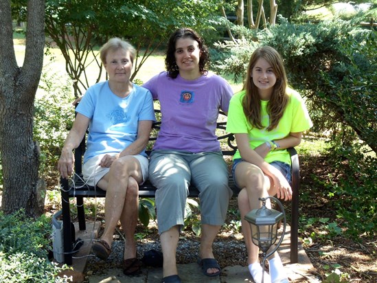 Cherie, Kristi and Andrea in the garden, Summer 2011