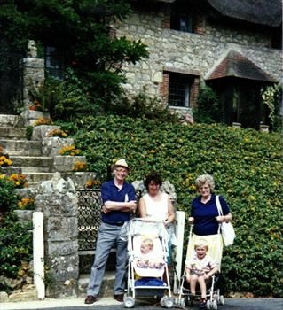 Geraldine with her mam, dad, Martin and Stephanie in Godshill IOW