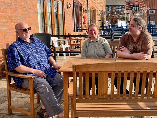 Dad, Soph and Jef, family holiday to Whitby