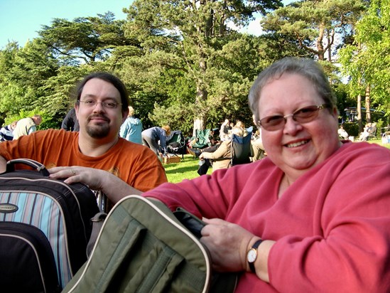 Jef and Mum at 'The Wind in the Willows' outdoor theatre trip