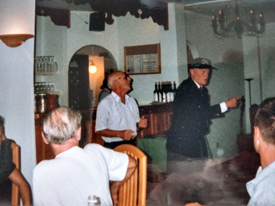 Bob and Frank performing their slightly risque version of 'Green Grow The Rushes Oh' at Club La Santa, Lanzarote 