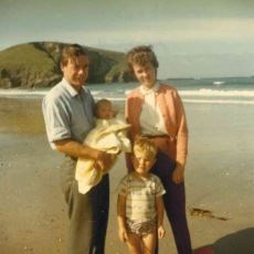 Harry and Family, Porthcothan, Cornwall, 1965