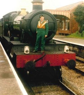 On steam train driving course, West Somerset Railway, 1999