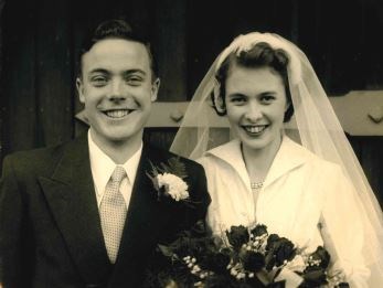 Harry and Joy on their wedding day, 23rd November 1957