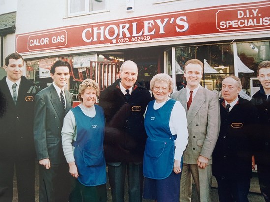 Harry with Ron and Pete Chorley plus staff and Calor Gas staff