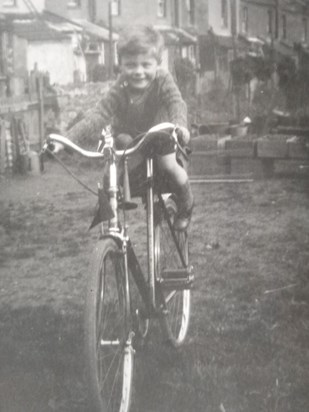 Harry on his rather large bike, approx 1939