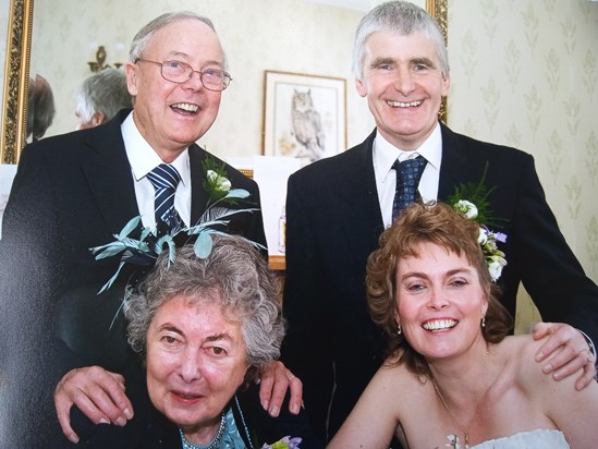 Harry and Joy with Helen and Phil on their wedding day March 2009