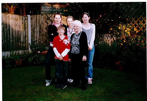 Mum with Amy's grandchildren 2006