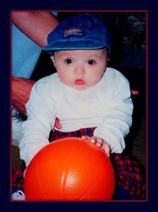 Baby Jared, age 4 months, with his basketball!