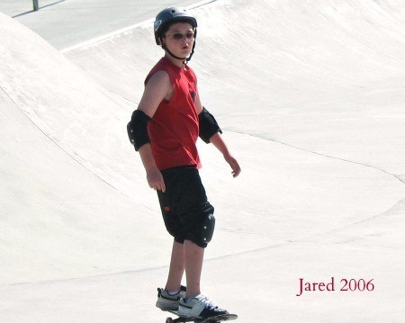 Jared loved skateboarding!