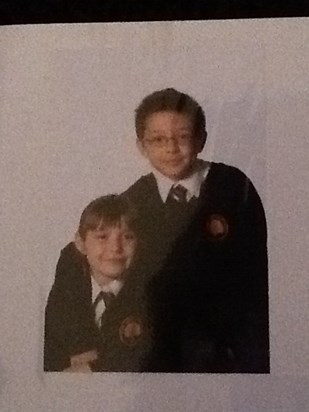 Chloe with her big brother for their only joint school photo