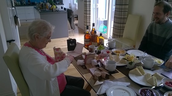 99th Birthday 15/05/2017 (note the bottles of alcohol!)