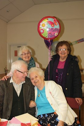 Ivy 90th Birthday, George, Shirl and Con