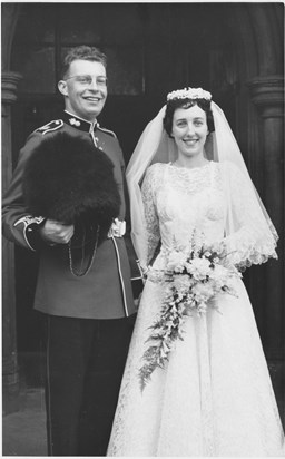 Maurice and Doris' Wedding Photo outside St. Luke's, Holloway