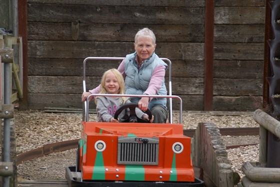 Roseanne with Tamsin (at an action farm birthday party)