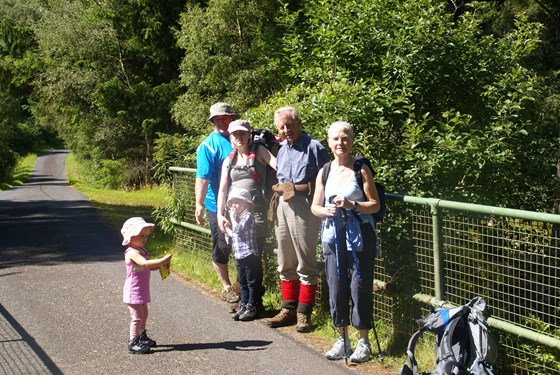 Tasha, Stuart, Emma, Tamsin, David and Roseanne at Loch Katrine, Scotland